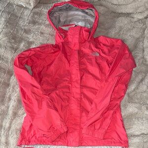 The North Face Women's Bright pink Hooded Rain Shell